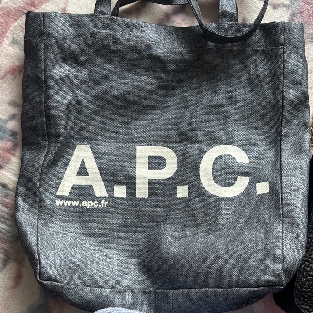 APC Black Leather Chain-Handle Shoulder Bag Women’s Crossbody + Cloth Tote Bag - Picture 7 of 8